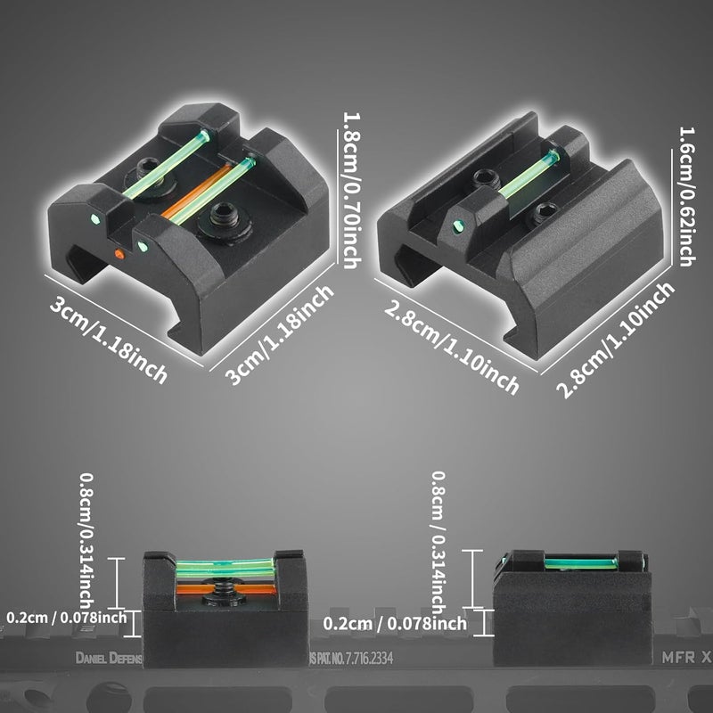 TPRCOL Low Baseline Fiber Optic Sight Front and Rear Sight - Image 5